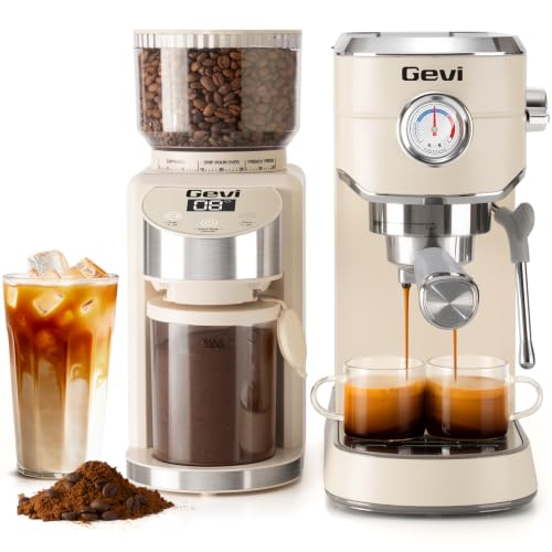 Image of Gevi Espresso Machine 20 Bar with Grinder, Professional Espresso Maker with 35 Precise Grind Settings Burr Coffee Grinders Combos, Super-Automatic Espresso Machines, Ideal for Coffee Lover