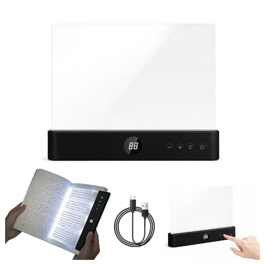 Buchlampe LED dimmbar mit 3 Lichtfarben, Leselicht mit Timer, Reading Book Light als Lesezeichen & Buchseitenhalter, USB-C Schnellladung, augenschonend verschleißfest, Geschenk für Leseratten Schwarz