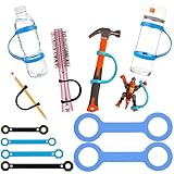 LEEPENK 6 Pack Silicone Universal Cuff,Assistive Hand Grip Holder Medium Size for Special Needs,Mobility Daily Living Aid, Therapy, Eating Utensil Holder