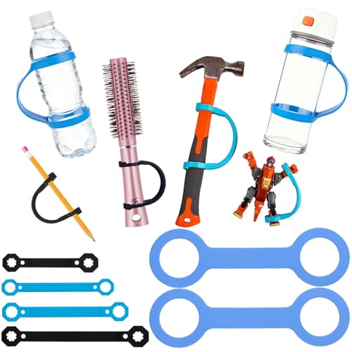 LEEPENK 6 Pack Silicone Universal Cuff,Assistive Hand Grip Holder Medium Size for Special Needs,Mobility Daily Living Aid, Therapy, Eating Utensil Holder