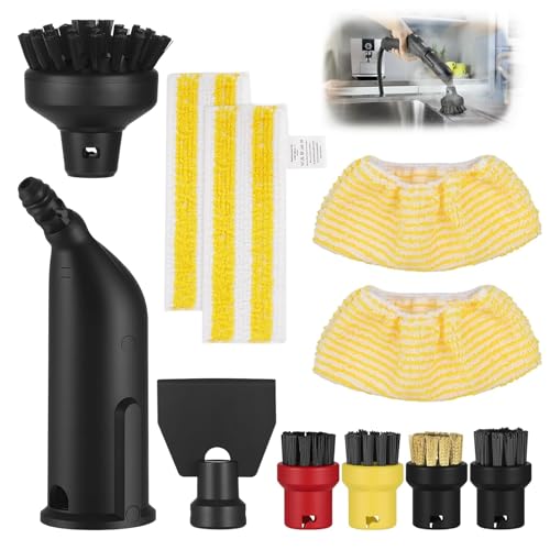 Accesorios de limpieza a vapor, compatible con accesorios de limpieza de vapor Kärcher SC1 SC2 SC3 SC4 SC5, boquilla boquilla, cepillo redondo, cepillos para juntas, extractor de ventanas, paño de