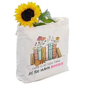 Canvas Book Tote Bag Aesthetic, Reusable Grocery Shopping Bags