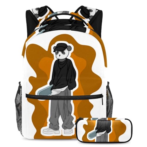 Cartables tendance multicolores de 40cm de hauteur avec trousse assortie pour ados et enfants