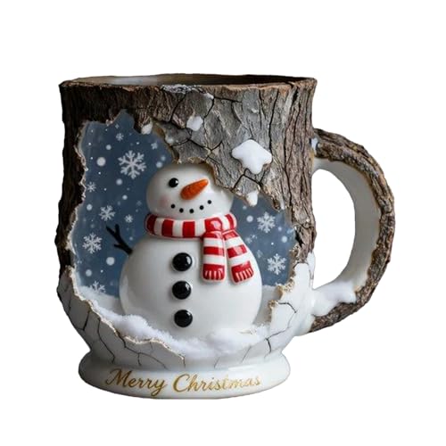 Tazas navideñas de café con textura de corteza agrietada para el hogar 2