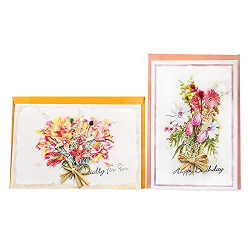 Blumengrußkarten, Segenkarten, ideale Geburtstagskarten für Freunde, Frauen und Kinder. 2 Stk Cover