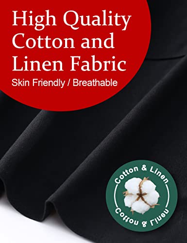 Image of Cozy Adjustable Cross Back Aprons for Women with Pockets Cotton Linen Cooking Kitchen Baking