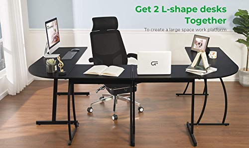 Greenforest L Shaped Gaming Desk 58.1 Inch Home Corner Office Desk Writing Studying Computer Table Pc Workstation For Home Office Bedroom, Black #TOP7