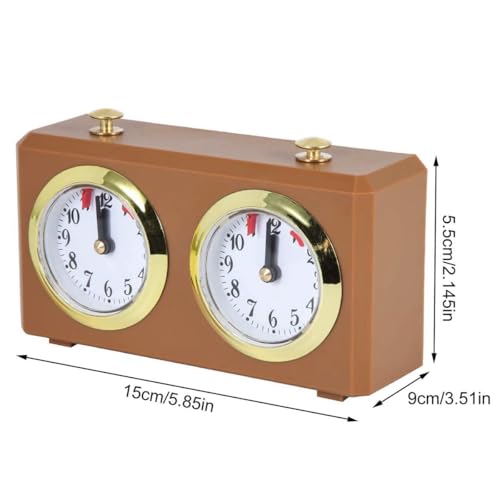 Reloj de ajedrez mecánico analógico Riven para Go y ajedrez chino con base amarilla 8
