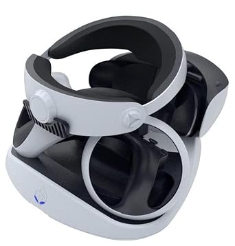 Collective Minds PSVR2 Showcase Premium Charging Station and Display Stand Fast Charge with Magnetic Adapters, Safe Storage for PS VR2 Headset and Sense Controllers, Includes Type-C AC Adapter