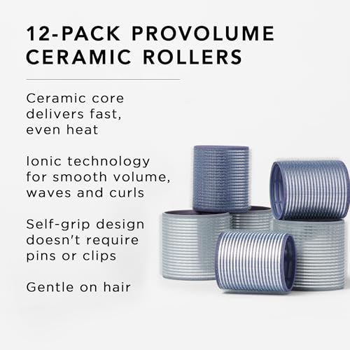 Fromm ProVolume Self-Grip Ceramic Ionic Thermal Hair Rollers, Set of 12 – Six 2