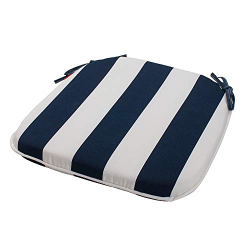 In4 Care Set Of 2 Indoor Outdoor Seat Cushions 16X17 Inch, All Weather Patio Chair Pads U-Shape, Office Patio Furniture Chairs Home Garden Use-Blue Stripes #TOP7