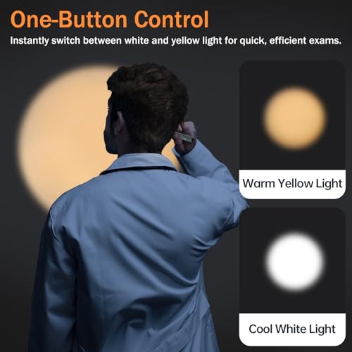 RISEMART Pupillenleuchte Diagnostikleuchte, 2 Stück Rettungsdienst Zubehör mit Warmes/Weiß Licht,Pupillenmessgerät und Lineal für Krankenschwester Studentische (Farbverlauf blau-lila + rosa-orange)