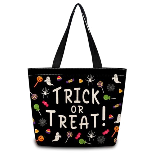 Bolso tote para Halloween, bolso estético y elegante para compras o regalo, con bolsillo interior con cremallera, ligero y lavable, para mujeres y amigas miniatura 1