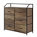 Produktbild HOMECHO Kommode Schrank mit 6 Schubladen aus Stoff Aufbewahrungsschrank mit Große Holzarbeitsplatte stabiles Ordnungsmöbel für Schlafzimmer Wohnungseingang Flur Industrie-Design 83x30x80cm