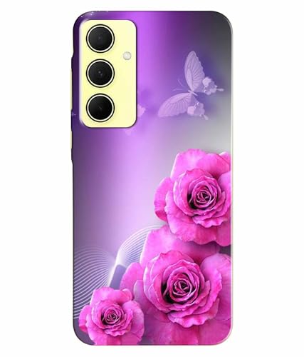 Image of Printed Hard Back Case Cover & Compatible for Samsung Galaxy A55 5G | Samsung A55 5G | Rose Flower Painting Art (Multicolor) - D1198