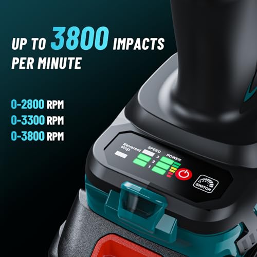 Image of Seesii Cordless Impact Wrench, 1180Ft-lbs(1600N.m) High Torque Impact Gun 3 /4 inch, Brushless Impact Wrench w / 5.0Ah Battery Fast Charger, Electric Impact Wrench for Truck