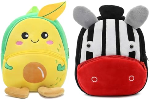 Image of blue tree Cute Boy's and Girl's Plush Bag Medium Quality Full Embroidery Designs Mini Travel Backpack Mango (Mango-Zebra)