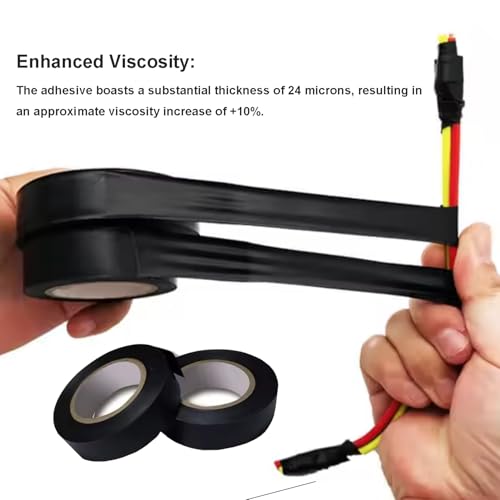 Image of Black Electrical Tape 2 in x 66ft, PVC Insulation Tape, Flame Retardant & Weather Resistant, Heavy Duty for Professional Wiring, Automotive, and Household Repairs