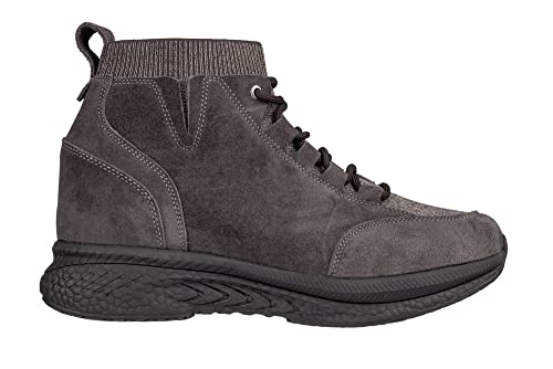Image of CALTO Men's Invisible Height Increasing Elevator Shoes - Dark Brown Fashion High Top Technical Sneakers - 3 Inches Taller - S23203- Size 7 D(M) US
