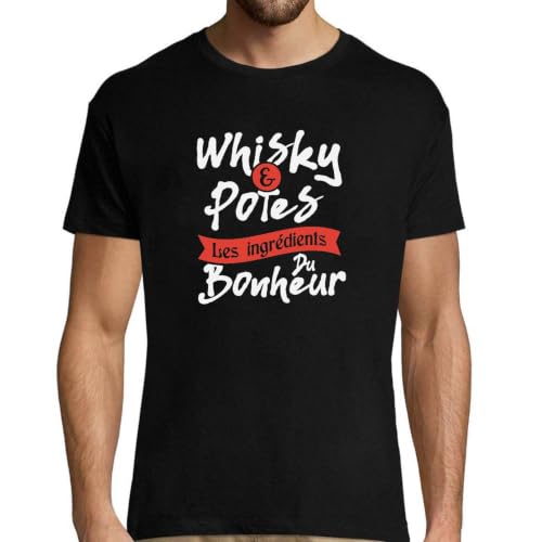 T-Shirt Homme Whisky et Potes en coton pour soirées conviviales