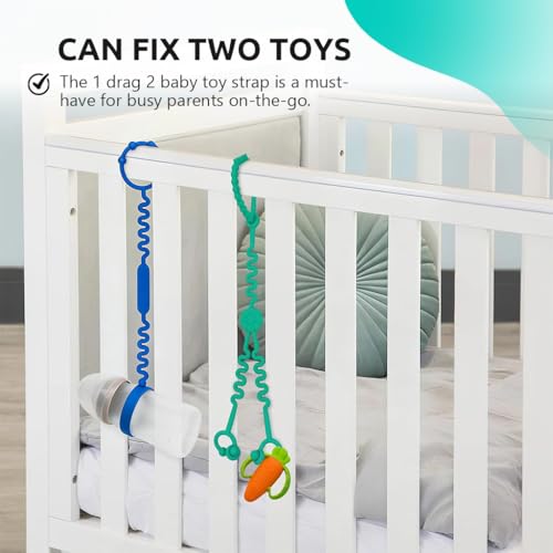 Image of SNOWIE SOFT 2Pcs Silicone Pacifier Clip Strap, Multi-Texture Design for Sensory Development, BPA-Free Soother Holder for Bags, Stroller Handle, Crib, Dummy Clip Leash for Pacifier 0-6 Months
