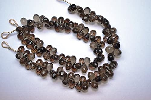 Quartz fumé fil de perles goutte briolette 9-10mm pour fabriquer un cadeau unique