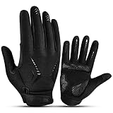 ✅【Diseño Flexibilidad y Conveniente】Guantes bici WACCET con cierre de velcro seguro y ajustable, lo que puede mantener los guantes ajustados a la muñeca. El borde del pulgar (material de toalla) puede secar el sudor de forma rápida y sencilla al andar en bicicleta o entrenar. Nuestros guantes para correr son flexibles y livianos, lo que los hace ideales para varios deportes al aire libre.