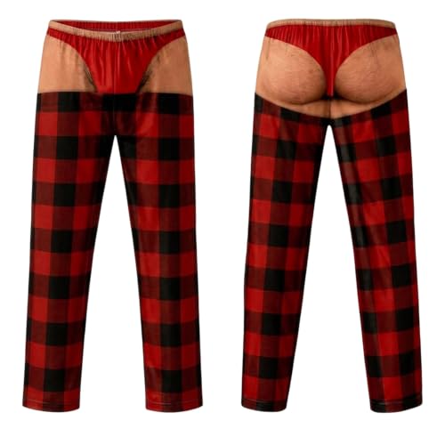Christmas Pajama Pants Christmas Pj Butt Print Ugly Pants Loungewear - image 1