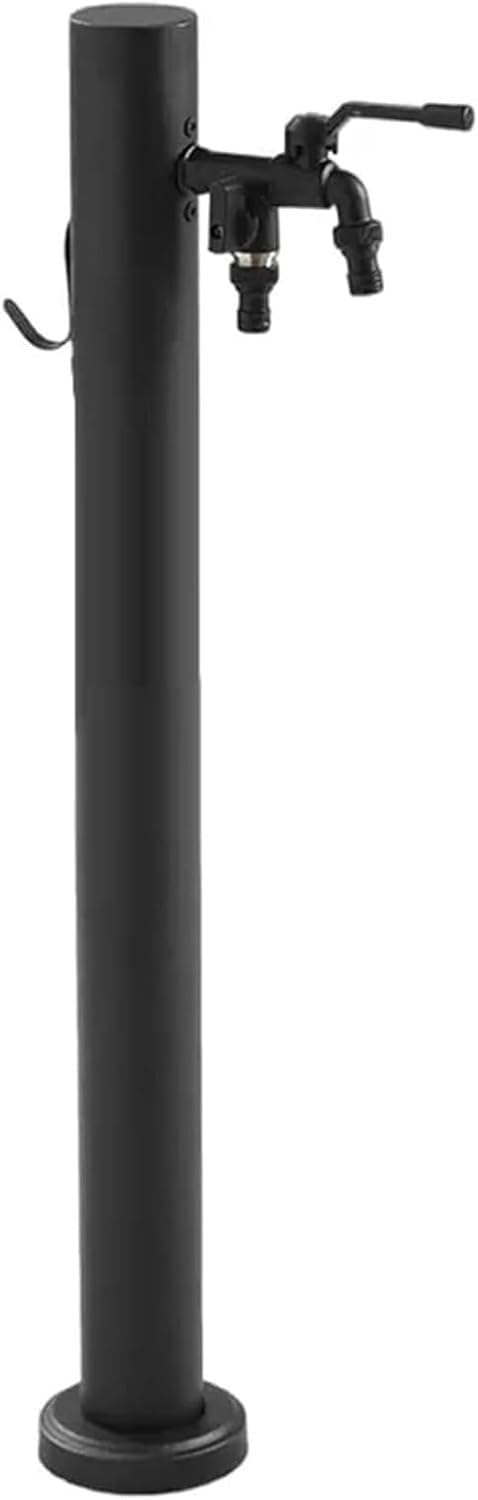 Kolumna ogrodowa ze stali nierdzewnej z kranem i stojakiem na wąż(A (Round),60cm)