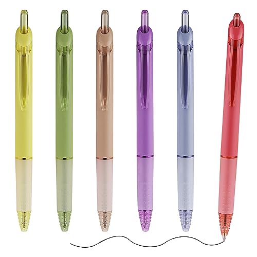 Kabolain Bonitos bolígrafos retráctiles de tinta negra, punta mediun de escritura suave, suministros de oficina, regalo para mujeres/diarios/profesores/toma de notas