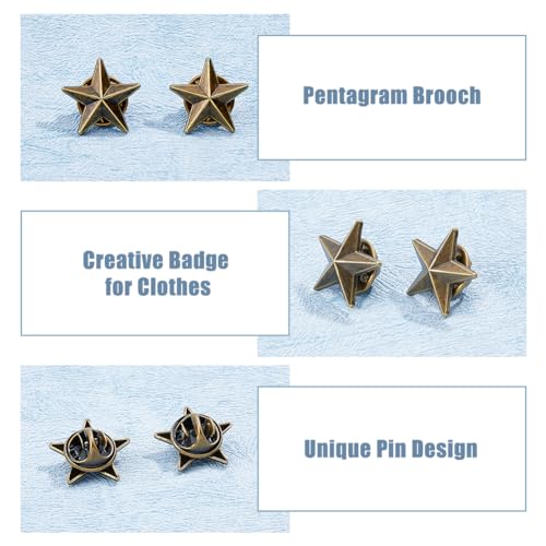 Image of SUPERFINDINGS Alloy Star Badge Lapel Pin Brooches Military Award Pins July Memorial Day Stars for Backpack Clothes