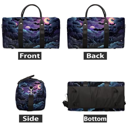 Bats Flying Travel Duffel Bag for Women Men Waterproof Foldable Overnight Weekender Bag Large Capacity Sports Gym Bag2