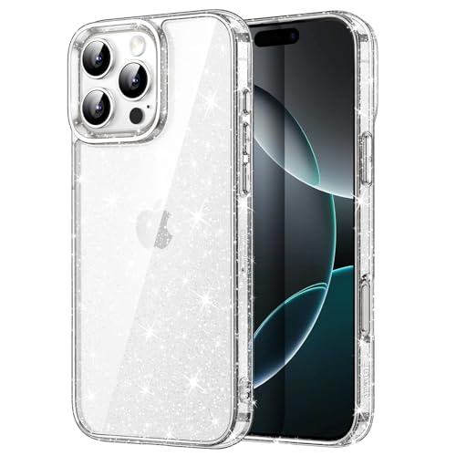 JETech Glitzer Hülle für iPhone 16 Pro 6,3 Zoll, Bling Glitter Stoßfest Handyhülle, Niedliche Glitzernde für Frauen und ...