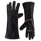 ÉPAIS ET DOUX: Ces gants sont fabriqués à partir de pièces spécifiques de la vache. Elles sont non seulement épaisses, mais aussi douces et flexibles, avec une résistance extrême au feu et à la chaleur, une résistance aux perforations, aux coupures et à l'huile.