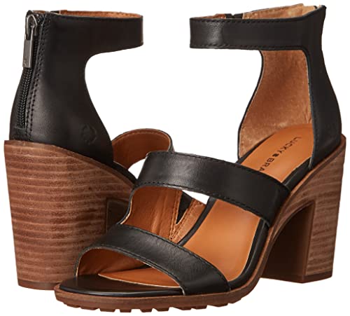 Lucky Brand Women's Valka Ankle Strap High Heel Sandal Heeled, Black, 8 #TOP6