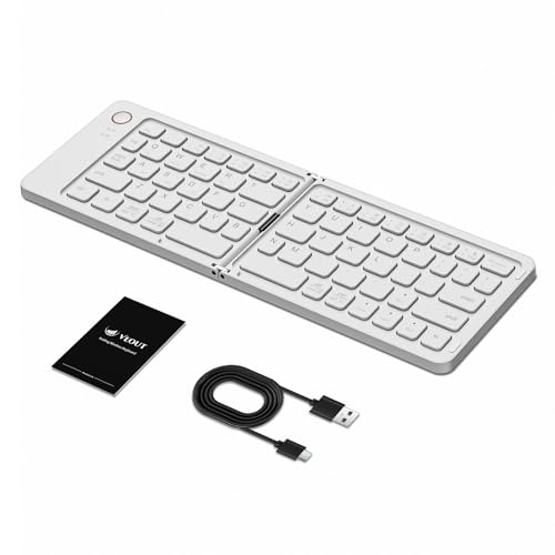 Image of Veout Foldable Bluetooth Keyboard, Ultra-Thin Portable Wireless Keyboard, Lightweight for Laptop, iPad, iPhone, Android, Windows, Mac
