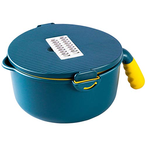 Manuelle Mandoline für Knoblauch, Kartoffeln, Tomaten,Zwiebel - Aktenvernichter, zerkleinerte Kartoffelscheiben, Abflusskorb, zerkleinertes