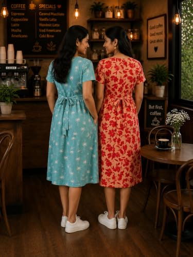 Image of Maternity Feeding Maxi Dress with Pockets, Green Butterfly Print, Zipless Long Pregnancy Gown, Pre & Post Maternity Wear Ankle Length