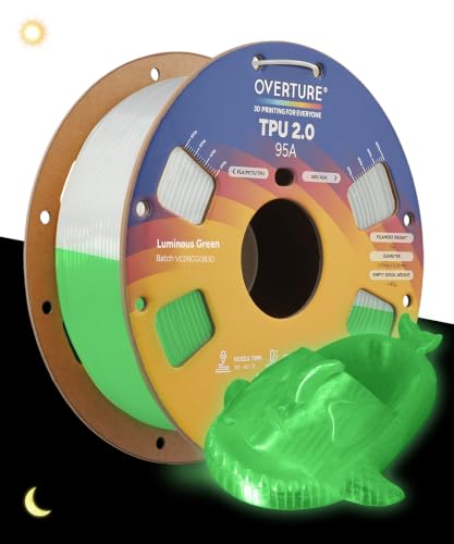 Image of OVERTURE Upgrade TPU 2.0 High-Speed Filament 1.75mm, 1kg Luminous Green