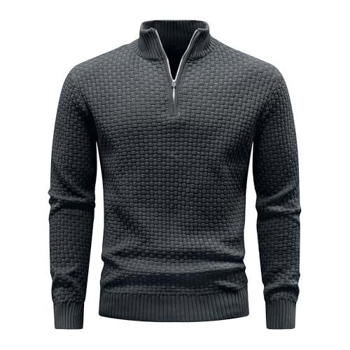 Zaitun Men's Quarter Zip Sweaters Polo Zip Up...