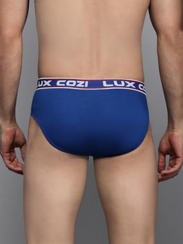 Image of Lux Cozi Men's Regular Fit Solid Cotton Briefs for Men | Outer Elestic Brief for Men | Color May Vary |Pack of 4