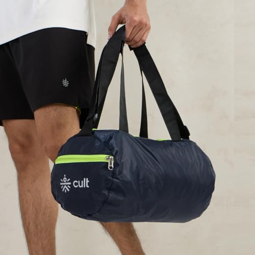 Image of Cult 20 Litre Gym /Duffle Bag for Men & Women - Water Resistant Travel Bag with Spacious Main Compartment, Side Mesh Pocket, Adjustable Shoulder Strap & Durable Zippers - Lightweight Sports Bag - Neon