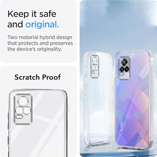 Image of Jkobi Back Cover for Vivo V21e 4G (Silicone Clear Shockproof Case with Camera Protection and Dust Plugs | Transparent)