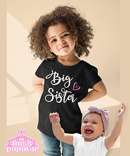 MISS POPULAR Big Sister T-Shirts for Big Sis Announcement, Promoted to Big Sis, Everyday Wear| Toddler to Big Girl Sizes2