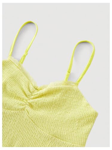 Image of SOLY HUX Women's Peplum Tops Summer Casual Ruched Flowy Going Out Top Spaghetti Strap Tank Camisole