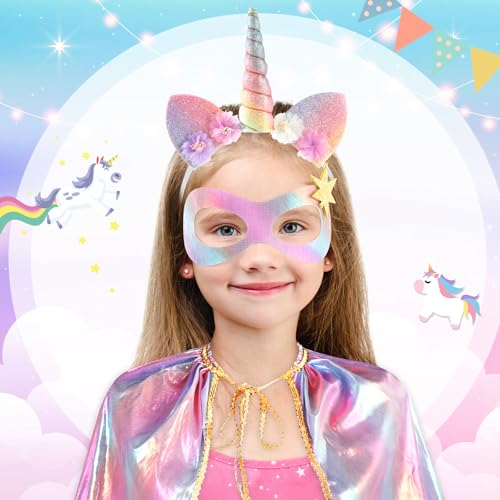 Disfraz de unicornio para niñas con falda tutu y capa miniatura 5