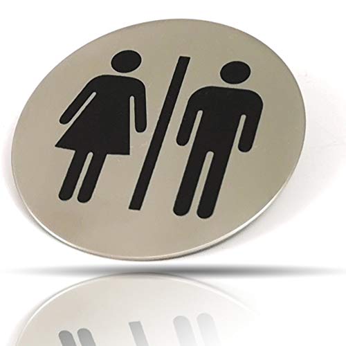 Kerafactum Damen Herren WC Schild Mixed Herrentoilette Damentoilette Toilette Toilettenhinweis Hinweisschild Türschild Toiletten Rund Edelstahl Matt Pictogramm rundes Schild Selbstklebend Aufkleber Kerafactum Damen Herren WC Schild Mixed Herrentoilette Damentoilette Toilette Toilettenhinweis Hinweisschild Türschild Toiletten Rund Edelstahl Matt Pictogramm rundes Schild Selbstklebend Aufkleber