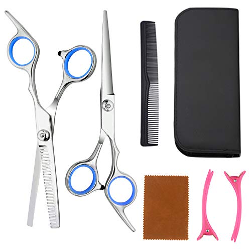 DAYONG Hair Cutting Scissors Kit, 7pcs Barber Shears Set with Comb, Steel Haircutting Sheers Kit with Storage Bag for Men Women. (style-1)