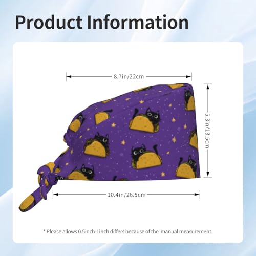 Image of Adjustable Scrub Cap with Sweatband, Breathable Working Hat for Men /Women