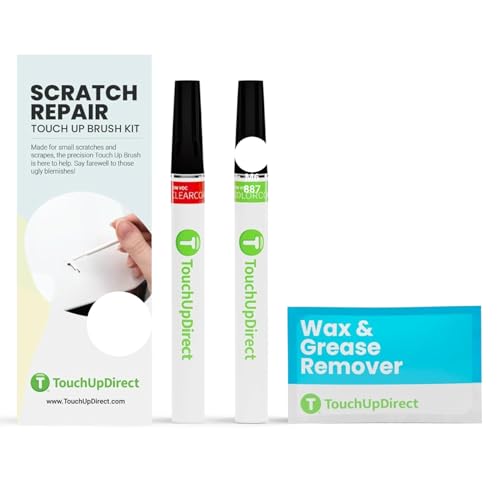 TouchUpDirect Auto Scratch Repair Brush Kit – Compatible with Ford YZ/Z1/M6887 Oxford White Exact Match Auto Paint Kit with Car Color and Clearcoat, for Repainting and Car Paint Touch Up, Scratch Repair Kit